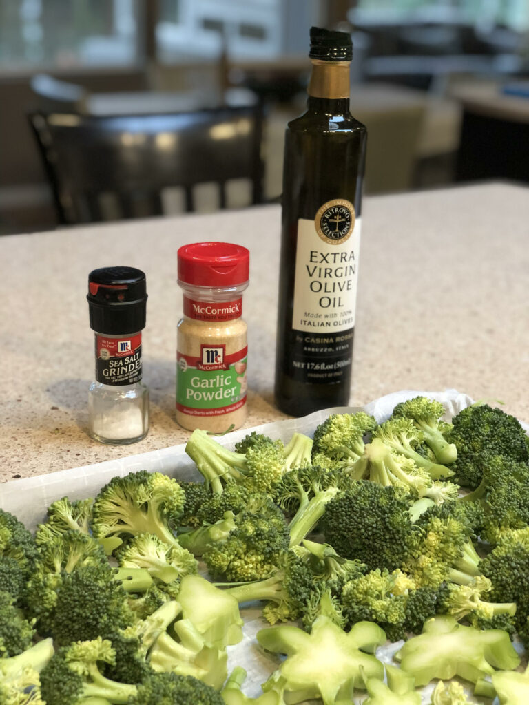 Oven-roasted broccoli with minimal ingredients